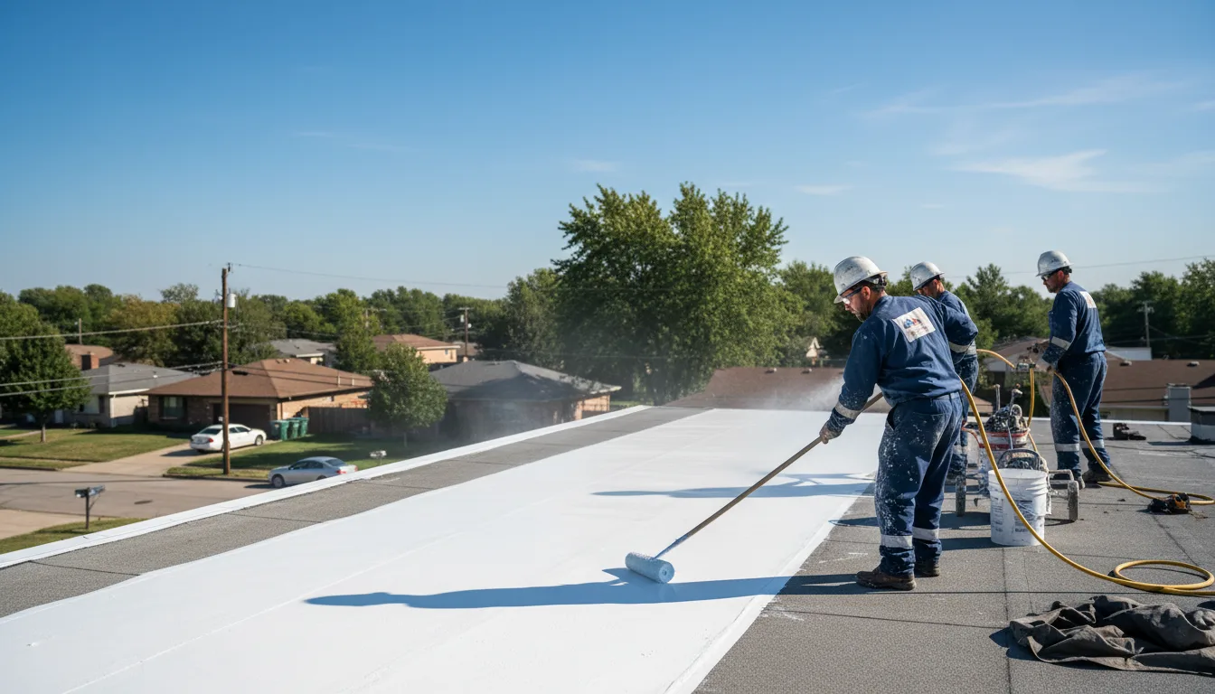 Commercial roof coating in Roanoke, IL near me
